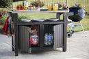 Tavolino da Giardino per Barbecue con Ruote 134x89,6x51,7 in Resina Keter Unity XL  Antracite-3
