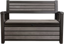 Panchina Contenitore da Giardino 132,7x89x61,2 cm in Resina Keter Hudson Bench Antracite-2