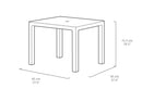 Tavolo da Giardino 95x95x74,5 cm in Resina Keter Quartet Antracite-4
