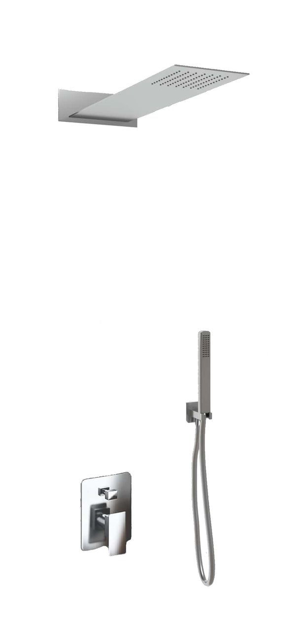Kit Doccia Soffione Doccino e Miscelatore in Acciaio Inox 55x23 cm da Parete Rek prezzo