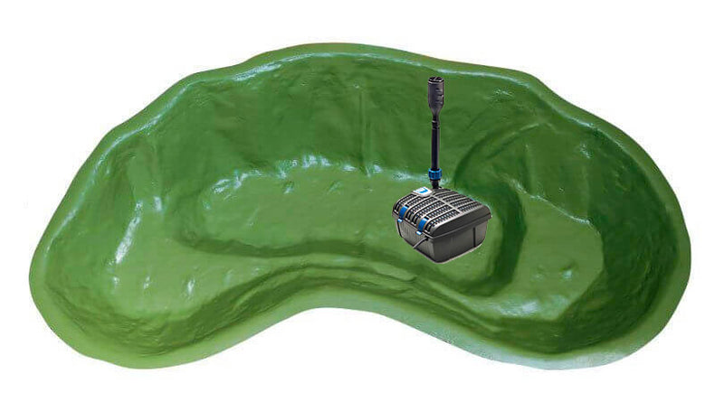 Kit Laghetto Artificiale + Pompa Filtro da Giardino 185x115x36 cm in Polietilene 270 Litri Verde-5