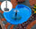 Kit Laghetto Artificiale + Pompa Filtro da Giardino 110x78x28 cm in Polietilene 90 Litri Azzurro