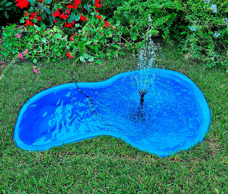 Kit Laghetto Artificiale + Pompa Filtro da Giardino 136x100x34 cm in Polietilene 220 Litri Azzurro-3