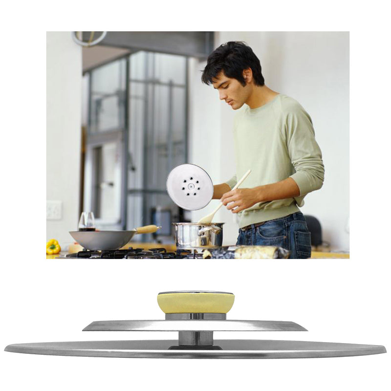 3 Coperchi Antiodore Cooker Ventur Magic in Acciaio Inox 26, 30, 34 Cm Beige-4