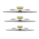 3 Coperchi Antiodore Cooker Ventur Magic in Acciaio Inox 26, 30, 34 Cm Beige-5