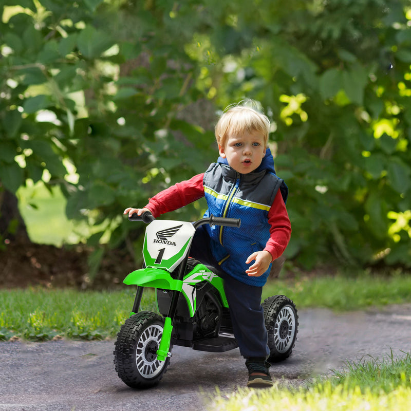 Moto Elettrica per Bambini 3 Ruote 6V con Licenza Honda CRF450RL Verde-2