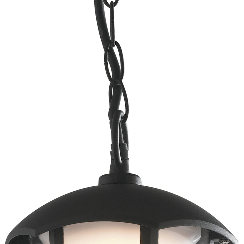 Lanterna Sospensa Catena con Griglia Alluminio Nero Diffusore Policarbonato Led 12 watt Luce Naturale Intec LANT-CLOE/S1-3