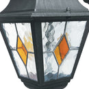 Lanterna Verso Basso Diffusore Decorato Alluminio Nero Oro Impermeabile E27 Intec LANT-PISA/AP1B-2