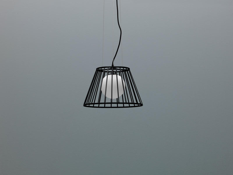 Lampada a Sospensione Ø20/35xH120 cm in Metallo Cage Nero-2