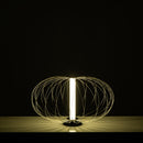 Lampada da Tavolo a LED 50x50xH29 cm in Acciaio e Metallo Mizar Ottone Lucido-2