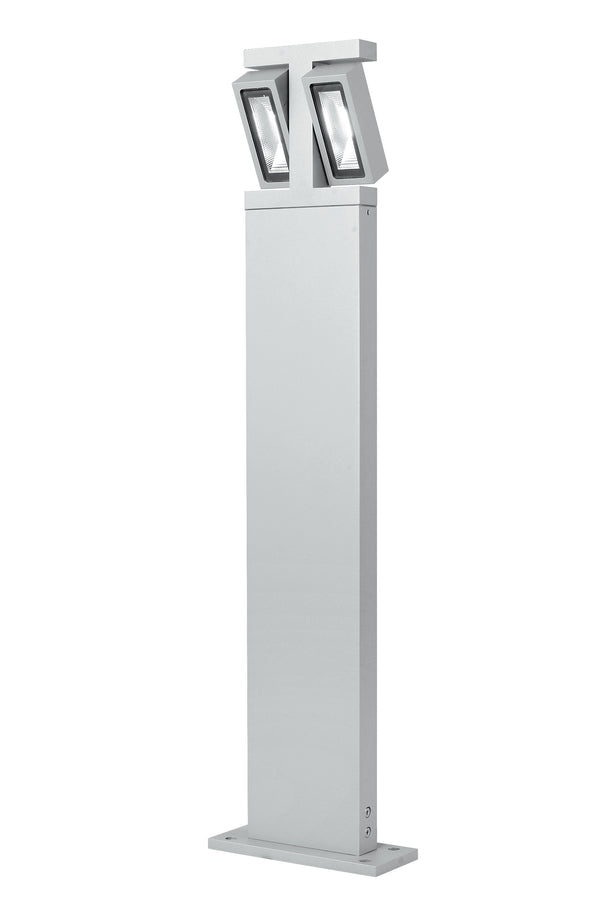 Palo Giardino Esterno Alluminio Silver Due Luci Orientabili Led 6 watt Luce Calda acquista