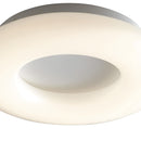 Plafoniera Bianca Metallo Diffusore Anello Opale Moderna Led 24 watt Luce Naturale Ambiente LED-MYLION-PL46-2