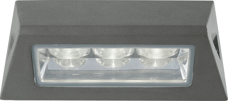 Applique Stagna Alluminio Pressofuso Antracite Esterno Led 3 watt Luce Naturale Intec LED-OSAKA-AP-1