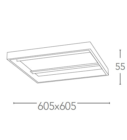 Struttura Rettangolare 30x120 cm Metallo per Pannello a Incasso Intec LED-PANEL-30X120-PL-4