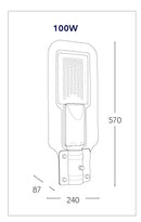 Apparecchio Stradale Alluminio Lampada Stagna Esterno Led 100 watt Luce Naturale Intec LED-VISION-100-4