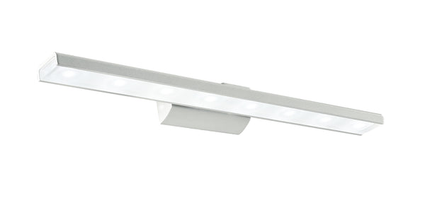 Applique Alluminio Bianco Diffusore Acrilico Lampada Bagno Led 8 watt Luce Calda sconto