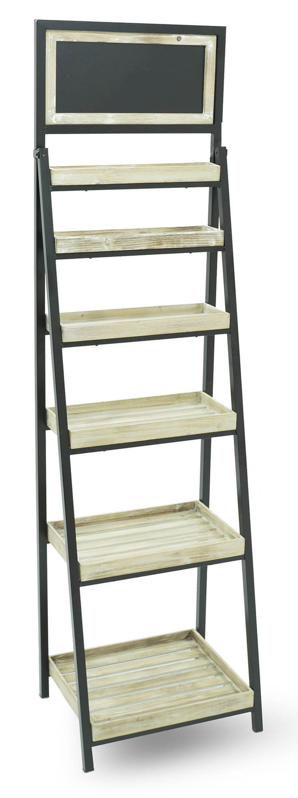 Portapiante Fioriera da Giardino 55x44x197 cm in Ferro e Legno Leyla Nera acquista