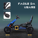 Go Kart a Pedali per Bambini 100x58x58,5 cm Ruote in EVA Blu-5