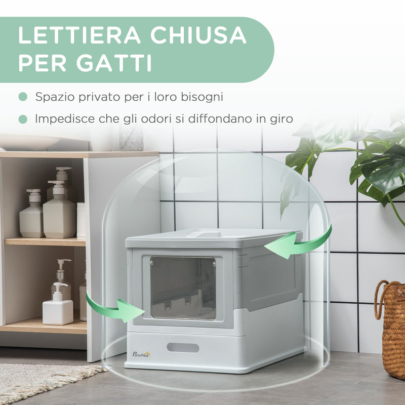 Lettiera per Gatti 47,5x35,5x36,7 cm in PP Bianco e Grigio – acquista su  Giordano Shop
