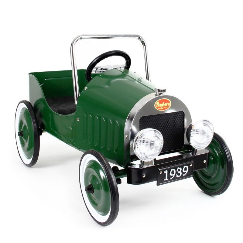 Auto a Pedali Vintage da Corsa per Bambini Baghera Classic Verde-1