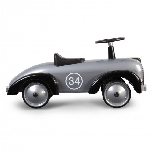 Auto Cavalcabile Vintage da Corsa per Bambini Baghera Speedster Argento-3