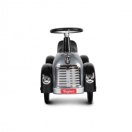Auto Cavalcabile Vintage da Corsa per Bambini Baghera Speedster Argento-4