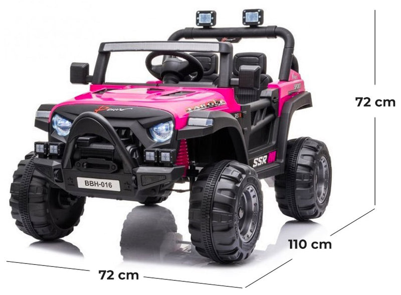 Macchina Elettrica per Bambini 12V Fuoristrada Baby Buggy Rosa-5