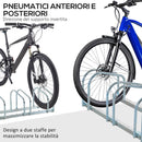 Rastrelliera Porta Biciclette 4 Posti 110x33x27 cm in Acciaio Argento-6
