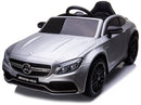 Macchina Elettrica per Bambini 12V Mercedes C63 AMG Silver Metallizzato-1