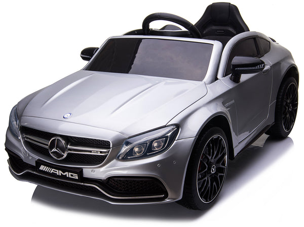 online Macchina Elettrica per Bambini 12V con Licenza Mercedes C63 AMG Silver Metallizzato