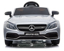 Macchina Elettrica per Bambini 12V Mercedes C63 AMG Silver Metallizzato-2