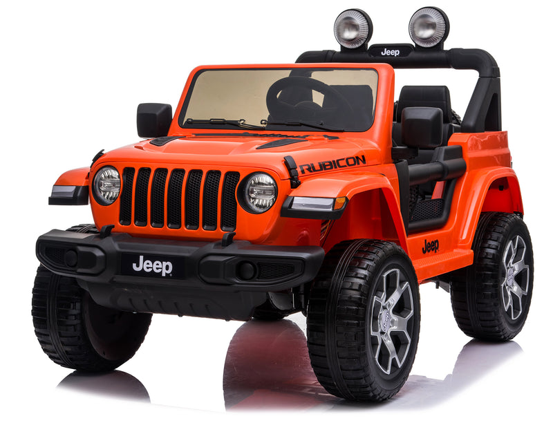 Macchina Elettrica per Bambini 12V Mp4 2 Posti Jeep Wrangler Rubicon Arancione-1