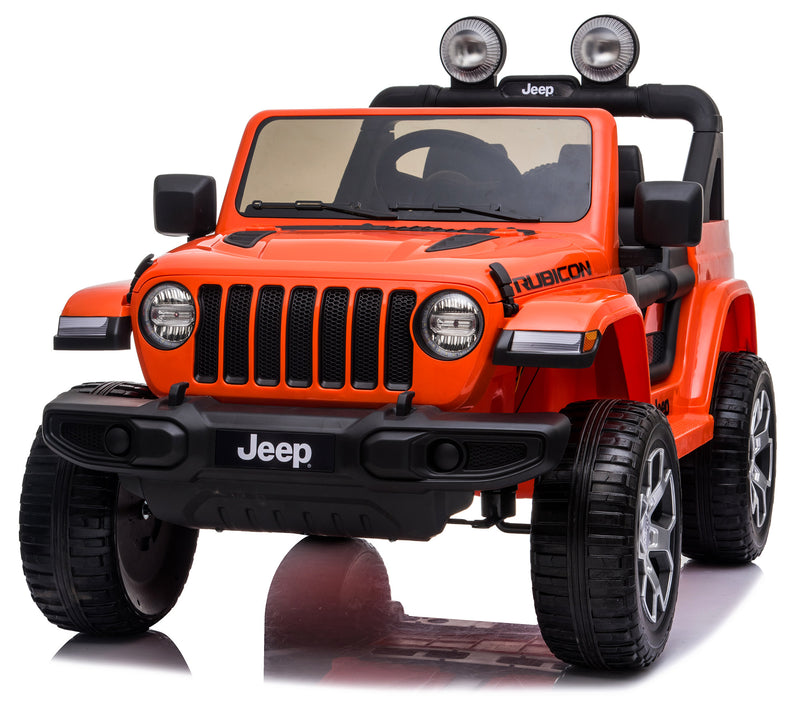 Macchina Elettrica per Bambini 12V Mp4 2 Posti Jeep Wrangler Rubicon Arancione-4