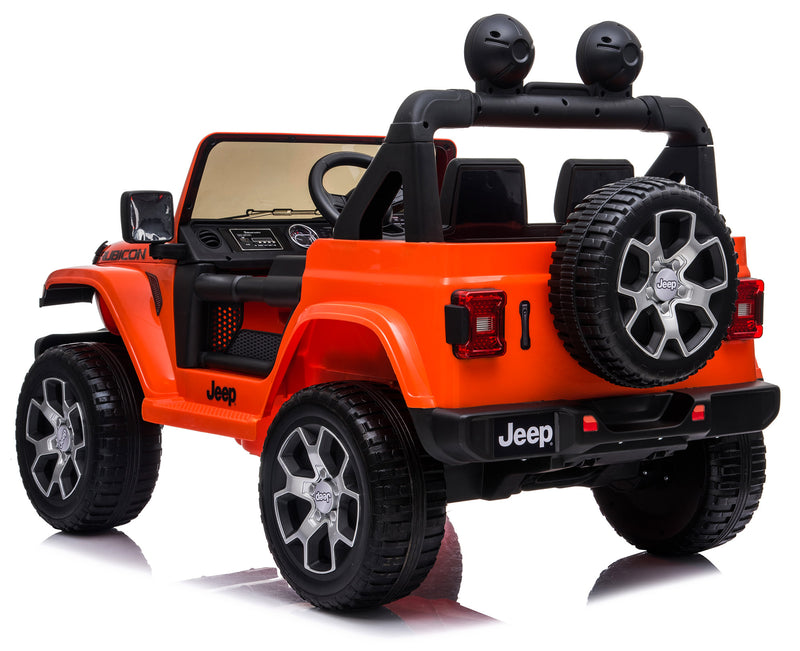 Macchina Elettrica per Bambini 12V Mp4 2 Posti Jeep Wrangler Rubicon Arancione-6