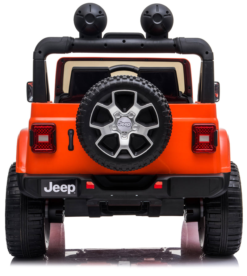 Macchina Elettrica per Bambini 12V Mp4 2 Posti Jeep Wrangler Rubicon Arancione-7