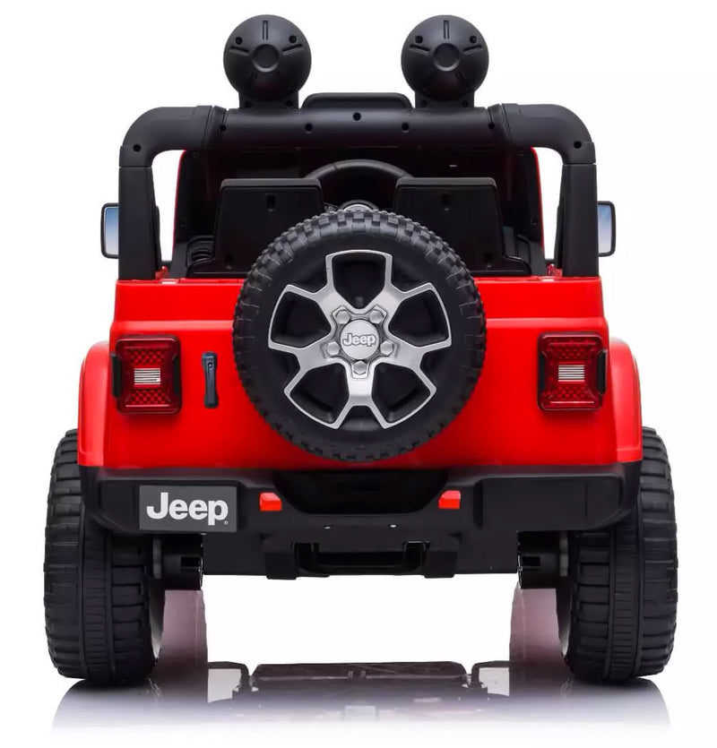 Macchina Elettrica per Bambini 12V Mp4 2 Posti Jeep Wrangler Rubicon Rossa-10