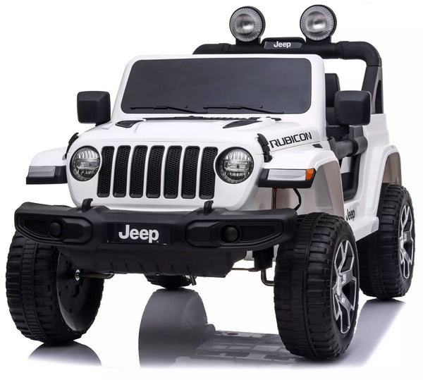 Macchina Elettrica per Bambini 12V 2 Posti con Licenza Jeep Wrangler Rubicon Bianca acquista