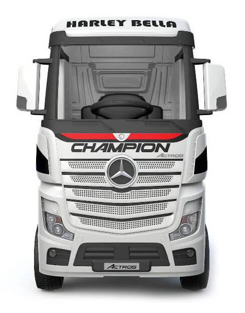 Camion Elettrico Truck per Bambini 12V Mercedes Actros Bianco-3