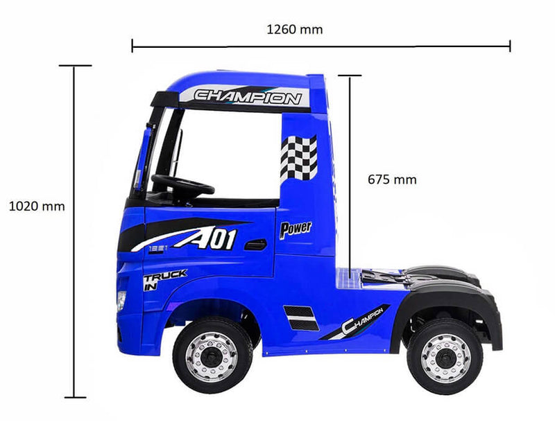 Camion Elettrico Truck per Bambini 12V Mercedes Actros Blu-5