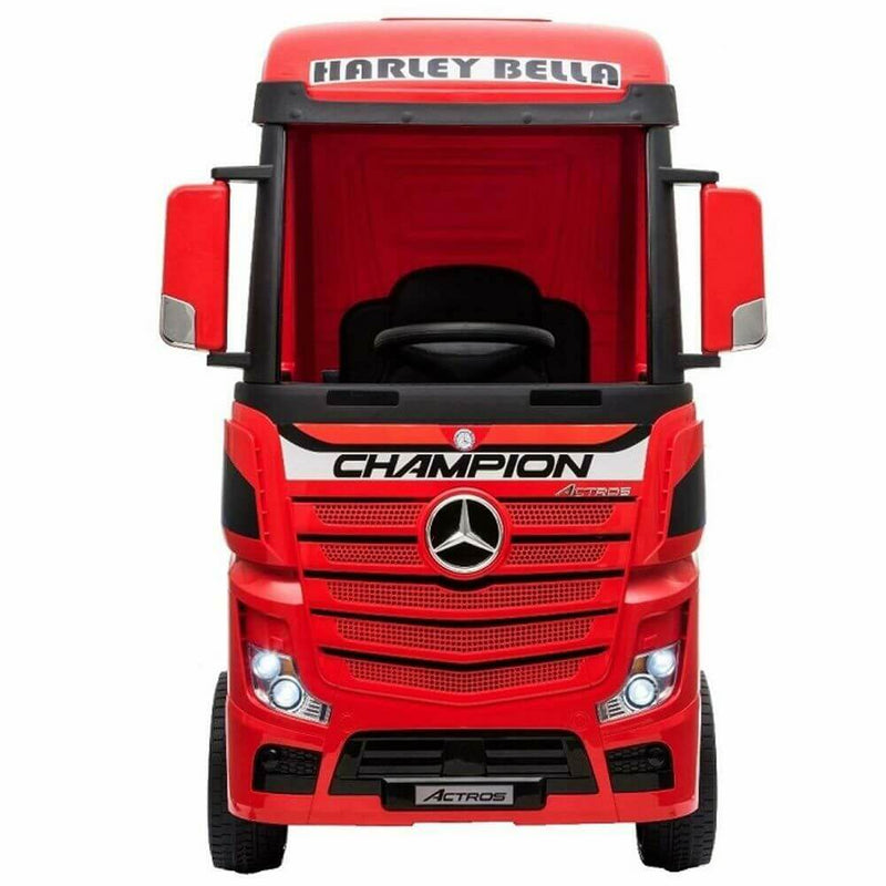 Camion Elettrico Truck per Bambini 12V Mercedes Actros Rosso-6