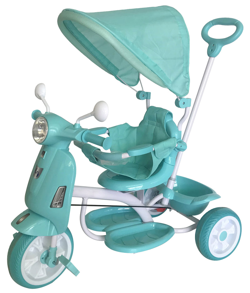 Triciclo Passeggino con Seggiolino Reversibile per Bambini Kid Go Verde-1