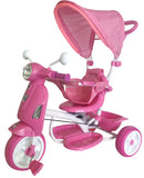 Triciclo Passeggino con Seggiolino Reversibile per Bambini Kid Go Rosa-1