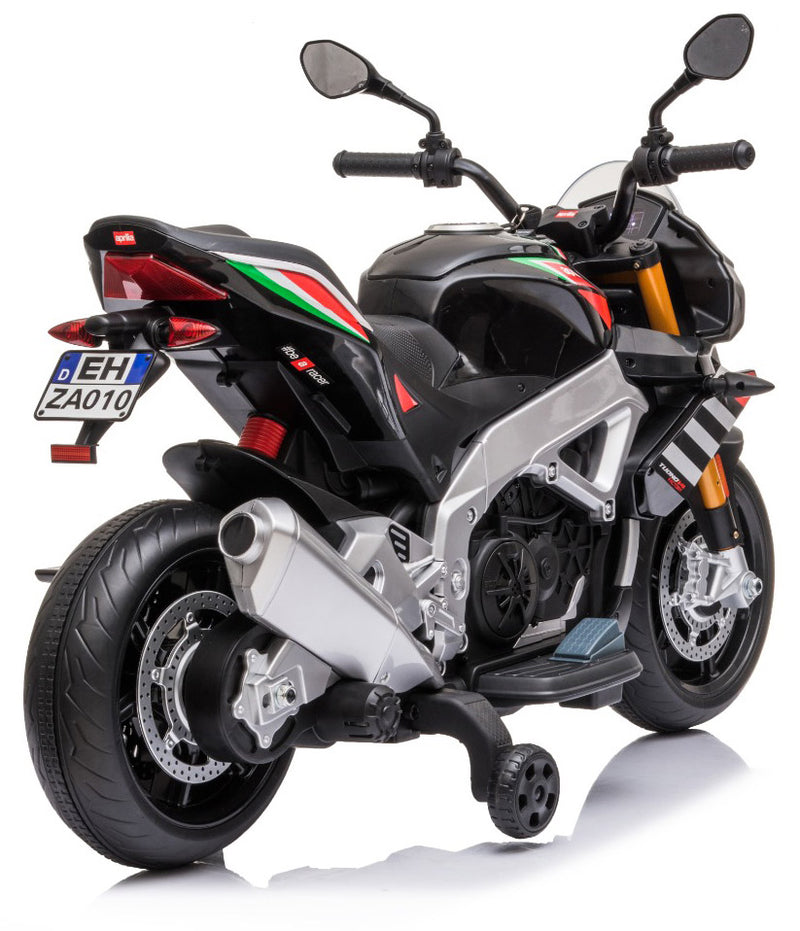 Moto Elettrica per Bambini 12V Aprilia Tuono Nera Italy-6
