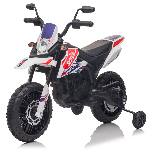 Moto Elettrica per Bambini 12V con Licenza Aprilia Motocross RX125 Bianco prezzo