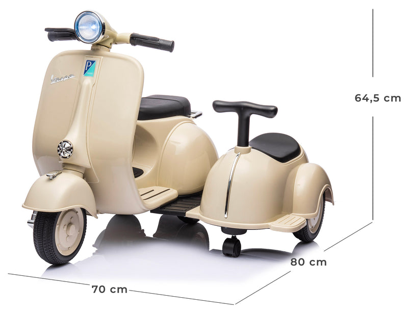 Piaggio Vespa con Sidecar Small Elettrica 6V per Bambini Crema – acquista  su Giordano Shop