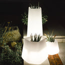 Vaso Luminoso da Giardino a LED 49x40x95 cm in Resina 5W Magnolia Bianco Caldo-2