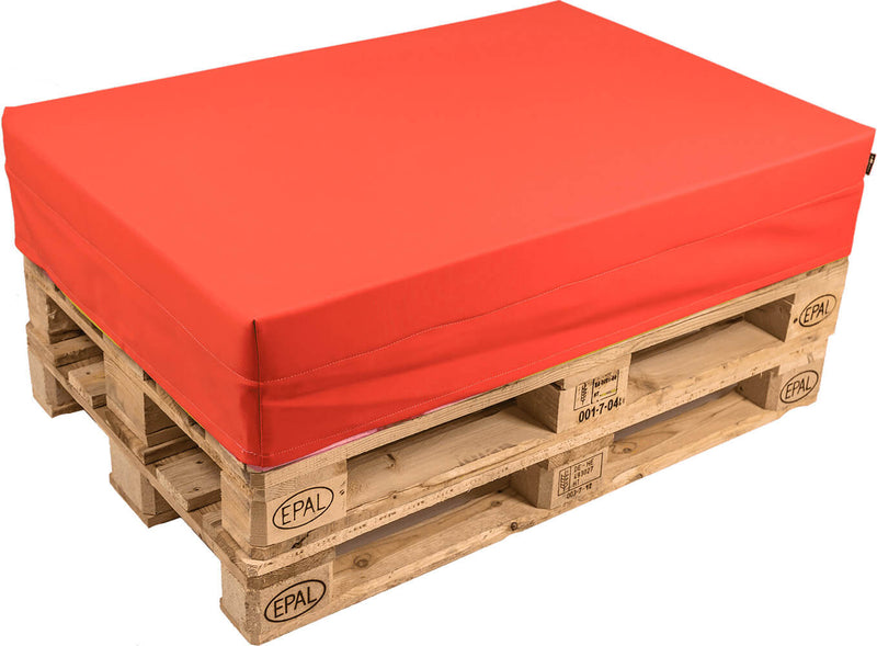 Cuscino per Pallet 120x80 cm in Similpelle Pomodone Rosso-1