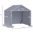 Capanno Box da Giardino Porta Utensili 2x2m in Acciaio e Copertura Anti-UV Grigio-3