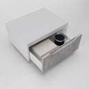 Cassettiera con Ruote 1 Cassetto 60x45x32 cm in Legno TFT Belsk Bianco e Cemento-2