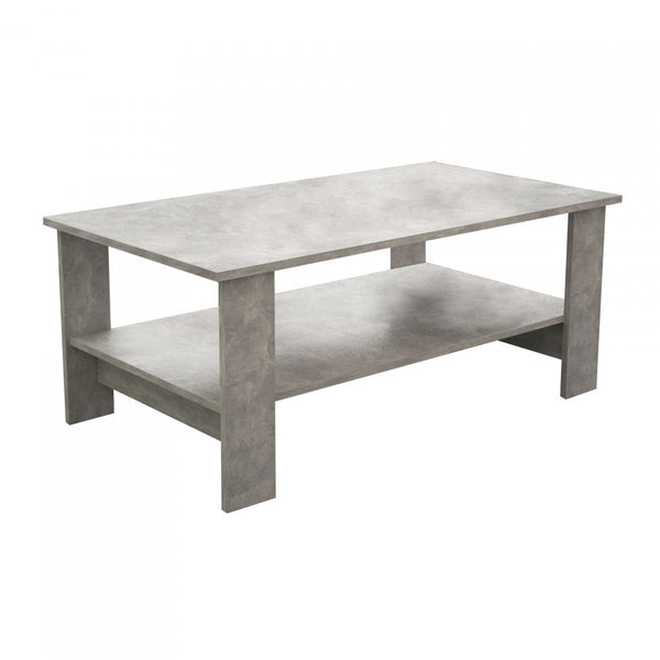 Tavolino Salotto Match 100x55x41 h cm in Truciolare bilaminato Grigio Effetto Cemento online